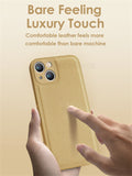 Luxury Business Solid Leather Shockproof Soft Silicone Case for iPhone 13 12 11 Se
