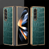 Luxury Plating Leather Shockproof Case With Camera Protection For Samsung Galaxy Z Fold 4 3