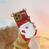 Cute Merry Christmas Santa Claus Bear Soft Case For iPhone 13 12 11 Series