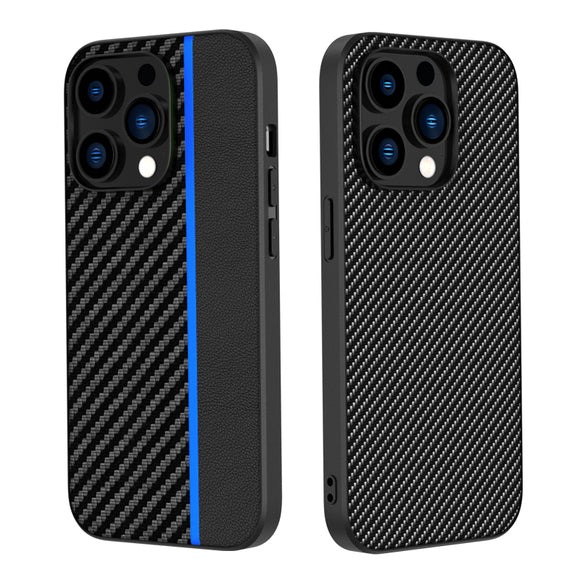 Carbon Fiber Texture PU Leather Soft Full Case for iPhone 13 12 11 Pro Max Mini