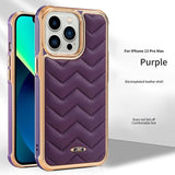 Leather Non Slip Electroplate Case for iPhone 14 13 12 Series