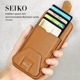Fashion Card Slot Leather Magnetic Kickstand Holder Shockproof Magsafe Case For iPhone 13 Pro Max Mini