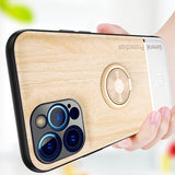 Wood Grain Leather Splicing Case For iPhone 12 11 XS Series