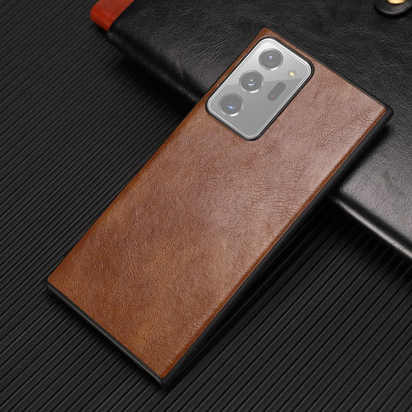 Plain PU Leather Case Silicone Back Cover Case For Samsung S20 Note 20 Series