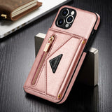 Zipper Wallet Card Holder Lanyard Strap Crossbody Leather Case for iPhone 13 12 11 Pro Max Mini