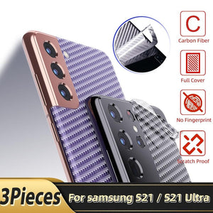 Carbon Sticker Protector Back Film Clear Phone Skin for Samsung S21 S20 Series