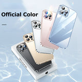 Electroplated Frame Transparent Case With Lens Film for iPhone 14 13 12 series