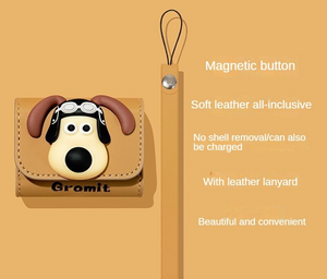 Cool Dog Leather Bluetooth Earphone Protection Case For AirPods 1 2 3 Pro