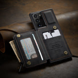 Anti theft Swipe Mobile Wallet Case with A Waterproof Zipper Pocket Case for Samsung Note20 & S20 Series