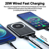 10000mAh Magnetic Wireless Power Bank 20W Fast Charging External Battery For iPhone12 Pro Max