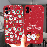 Cute Cartoon Merry Christmas Santa Claus Red Silicone Phone Case For iPhone 13 12 11 Series