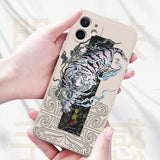Liquid Silicone Camera Protector Tiger Pattern Case for iPhone 13 12 11 Series