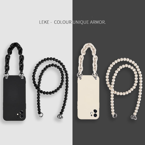 Original Crossbody Necklace Lanyard Liquid Silicone Case for iPhone 12 Series