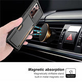 Magnetic Leather Skin Card Pocket Bag Plain Matte Black Protection Case for Samsung Galaxy S20 & Note 20 Series