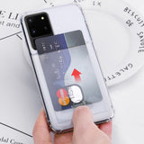 Luxury Crystal Clear Card Slot Soft Silicone Case For Samsung Galaxy S20 Series