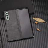 Luxury Retro Leather Armor Case For Samsung Galaxy Z Fold 3 Fold 2