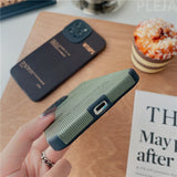 Fashion Simple Letter Strip Faux Leather Case for iPhone 13 12 11 Series