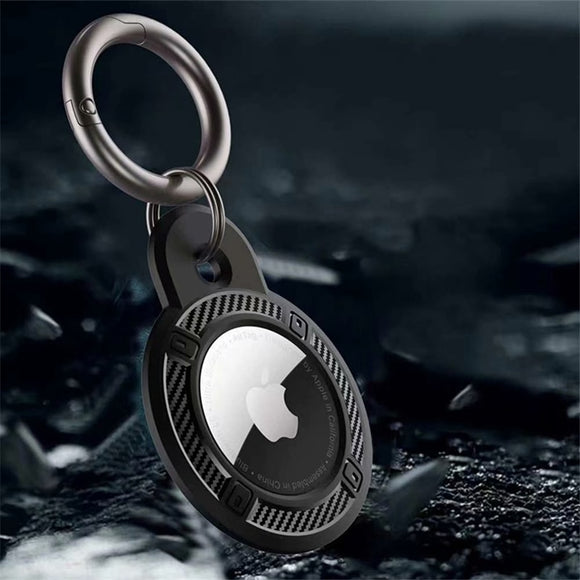 Carbon Fiber Protective Keychain Silicone Case For Airtag