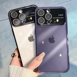 Large Window Transparent PC Plating Case For iPhone 14 13 12 series