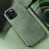 Luxury Shockproof Camera Lens Protection Silicone Leather Suede Case For iPhone 12 Series