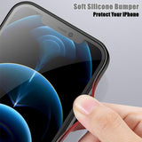 Square Tempered Glass Lens Protection Silicone Case For iPhone 12 11 Series
