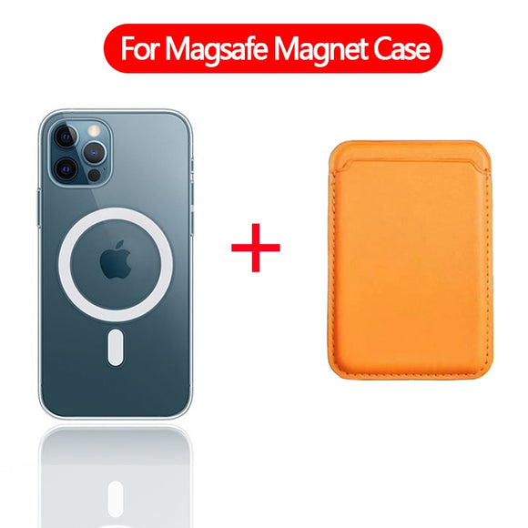 2 in 1 Transparent Magnetic Case + Magsafe Wallet Card Bag for iPhone 12 & 11 Series