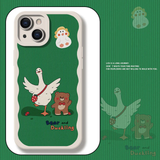 Cute Duck Color Square Block Pastel Case For iPhone 14 13 12 series