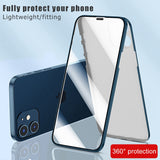 360 Full Cover Front Tempered Glass + PC Back Cover For iPhone 12 11 Series