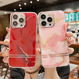 Golden Marble Plating Anti slip Case for iPhone 13 12 11 Series