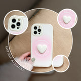 Cute Pink Heart Leather Case for IPhone 13 12 11 Pro Max