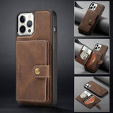 2 In 1 Magnetic Wallet Luxury Leather Phone Case for IPhone 13 12 11 Series
