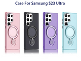 Magsafe Rotated Bracket Magnetic Wireless Charging Shockproof Matte Case for Samsung Galaxy S23 series