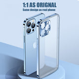 Luxury Aluminum Metal Double Sided Glass Matte Transparent Case For iPhone 13 Series