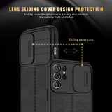 Lychee Pattern Leather Case Slided Camera Protector Cover For Samsung Galaxy S21 Series