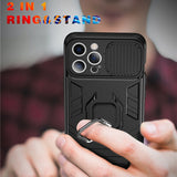 Slide Armor Shockproof Magnetic Ring Holder Back Case For iPhone 13 12 11 series