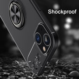 Eco-friendly TPU Soft Silicone Shockproof Phone Case with Metal Ring Stand for iPhone 12 11 Series