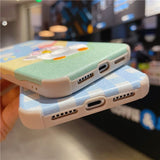 Rainbow Cartoon Soft Embroidery Cute Duck Case For iPhone 12 11 Pro Max