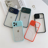 Slide Camera Lens Protector Transparent Shockproof Case For iPhone 12 11 XS Series