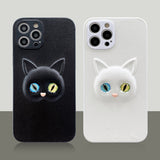 2021 Cartoon Cute Cat 3D Leather Case For iPhone 12 11 Series