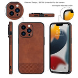 Luxury Leather Texture TPU Camera Lens Protection Case for iPhone 13 12 11 Mini Pro Max