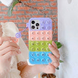 Push It Bubble Relieve Stress Fidget Toys Case for iPhone 12 11 Series