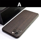 Luxury Carbon Fibre Back Cover Wood Grain Protective Film Case For iPhone 11 Series