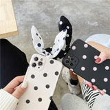 Cute Art Bowknot Wave Point Korean Soft Silicone Phone Case For iPhone 12 Series