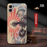 3D Embossed Dragon Phoenix Soft Shockproof Cover for iPhone 12 11 Series