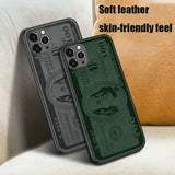 Leather Dollar Embossed All inclusive Phone Case for iPhone 12 11 Series