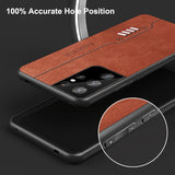 Leather Texture Back Cover Soft Silicone Frame Shockproof Case for Samsung Galaxy S21 S20 Series