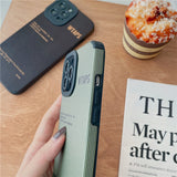 Fashion Simple Letter Strip Faux Leather Case for iPhone 13 12 11 Series