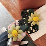 Sunflower Leather Wristband Case for iPhone 13 12 11 Pro Max