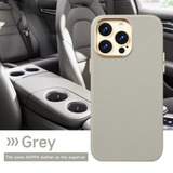 Luxury Genuine Leather Wireless Charging Magnetic Case for iPhone 15 14 13 12 Series