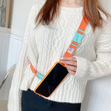 Cool Wrist Crossbody Lanyard Fluorescence Silicone Phone Case for iPhone 12 11 Series